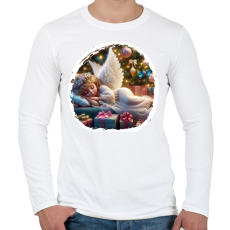 PRINTFASHION Karácsonyi angyal - Férfi hosszú ujjú póló - Fehér