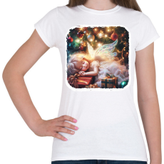 PRINTFASHION Karácsonyi angyal - Női póló - Fehér