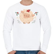 PRINTFASHION Karácsonyi bárány - Férfi pulóver - Fehér