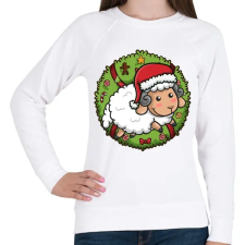 PRINTFASHION Karácsonyi bárány - Női pulóver - Fehér női pulóver, kardigán
