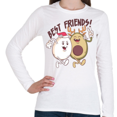 PRINTFASHION Karácsonyi barátok - Női hosszú ujjú póló - Fehér