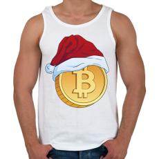 PRINTFASHION Karácsonyi bitcoin - Férfi atléta - Fehér