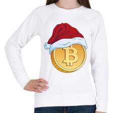 PRINTFASHION Karácsonyi bitcoin - Női pulóver - Fehér női pulóver, kardigán