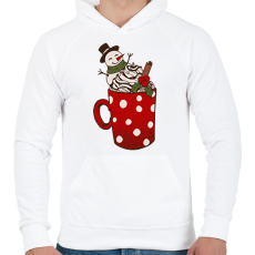 PRINTFASHION Karácsonyi bögre - Férfi kapucnis pulóver - Fehér