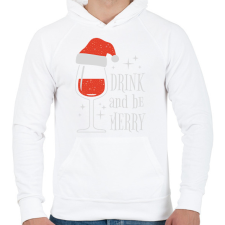 PRINTFASHION Karácsonyi borozás - Férfi kapucnis pulóver - Fehér férfi pulóver, kardigán