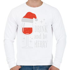PRINTFASHION Karácsonyi borozás - Férfi pulóver - Fehér férfi pulóver, kardigán