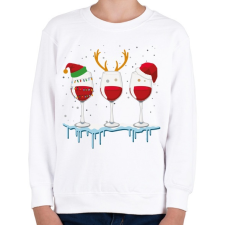 PRINTFASHION Karácsonyi Borozás - Gyerek pulóver - Fehér gyerek pulóver, kardigán