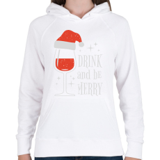 PRINTFASHION Karácsonyi borozás - Női kapucnis pulóver - Fehér