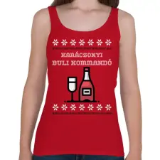 PRINTFASHION KARÁCSONYI BULI KOMMANDÓ - Női atléta - Cseresznyepiros női trikó