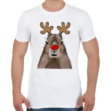 PRINTFASHION Karácsonyi capybara - Férfi póló - Fehér férfi póló