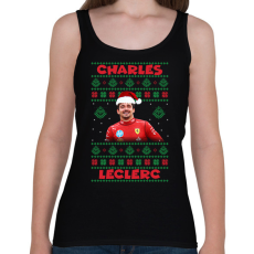 PRINTFASHION Karácsonyi Charles Leclerc - Női atléta - Fekete