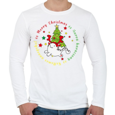 PRINTFASHION Karácsonyi - cica 1 - Férfi hosszú ujjú póló - Fehér