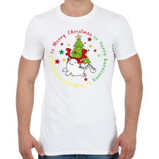 PRINTFASHION Karácsonyi - cica 1 - Férfi póló - Fehér férfi póló