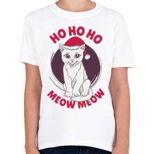 PRINTFASHION Karácsonyi Cica Ho Ho Ho - Gyerek póló - Fehér gyerek póló