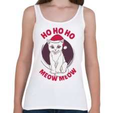 PRINTFASHION Karácsonyi Cica Ho Ho Ho - Női atléta - Fehér női trikó