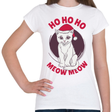 PRINTFASHION Karácsonyi Cica Ho Ho Ho - Női póló - Fehér