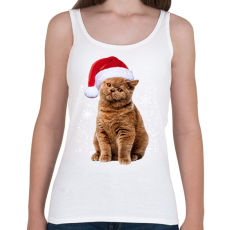 PRINTFASHION Karácsonyi cica - Női atléta - Fehér