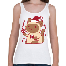 PRINTFASHION Karácsonyi cica - Női atléta - Fehér