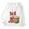 PRINTFASHION Karácsonyi corgi - Sportzsák, Tornazsák - Fehér
