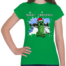 PRINTFASHION karácsonyi creeper - Női póló - Zöld