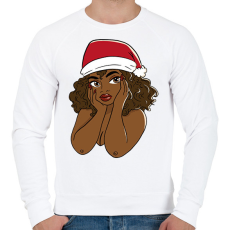 PRINTFASHION Karácsonyi csajszi - Férfi pulóver - Fehér