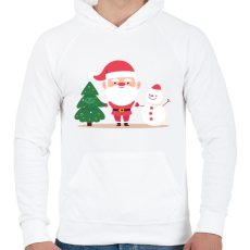 PRINTFASHION Karácsonyi csapat - Férfi kapucnis pulóver - Fehér