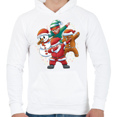 PRINTFASHION Karácsonyi csapat - Férfi kapucnis pulóver - Fehér