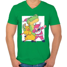 PRINTFASHION Karácsonyi csapat - Férfi V-nyakú póló - Zöld férfi póló