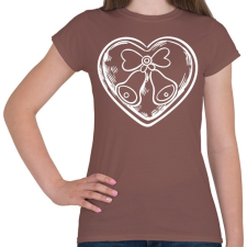 PRINTFASHION Karácsonyi csengős szív - Női póló - Mogyoróbarna női póló