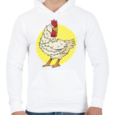 PRINTFASHION Karácsonyi csirke - Férfi kapucnis pulóver - Fehér