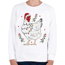 PRINTFASHION Karácsonyi csirke - Gyerek pulóver - Fehér