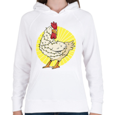 PRINTFASHION Karácsonyi csirke - Női kapucnis pulóver - Fehér női pulóver, kardigán