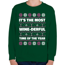 PRINTFASHION Karácsonyi csúnya pulcsi - Gyerek pulóver - Sötétzöld gyerek pulóver, kardigán