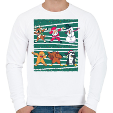 PRINTFASHION Karácsonyi dab - Férfi pulóver - Fehér férfi pulóver, kardigán