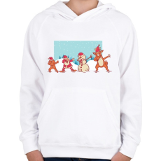 PRINTFASHION Karácsonyi dab - Gyerek kapucnis pulóver - Fehér