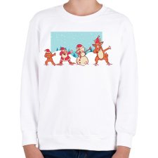 PRINTFASHION Karácsonyi dab - Gyerek pulóver - Fehér gyerek pulóver, kardigán