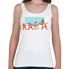 PRINTFASHION Karácsonyi dab - Női atléta - Fehér női trikó