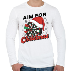 PRINTFASHION Karácsonyi darts - Férfi hosszú ujjú póló - Fehér