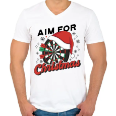PRINTFASHION Karácsonyi darts - Férfi V-nyakú póló - Fehér