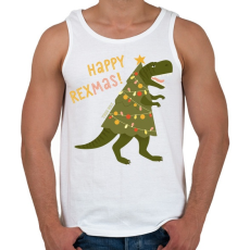 PRINTFASHION Karácsonyi dínó - Férfi atléta - Fehér