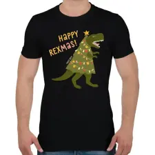 PRINTFASHION Karácsonyi dínó - Férfi póló - Fekete férfi póló