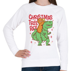 PRINTFASHION Karácsonyi dínó - Női pulóver - Fehér