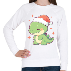 PRINTFASHION Karácsonyi dínó - Női pulóver - Fehér
