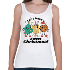 PRINTFASHION Karácsonyi édességek - Női atléta - Fehér női trikó