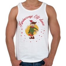 PRINTFASHION Karácsonyi - Elf dance - Férfi atléta - Fehér atléta, trikó
