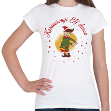 PRINTFASHION Karácsonyi - Elf dance - Női póló - Fehér