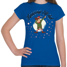 PRINTFASHION Karácsonyi Elf-dub - Női póló - Királykék