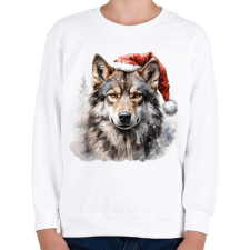 PRINTFASHION Karácsonyi farkas - Gyerek pulóver - Fehér gyerek pulóver, kardigán