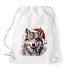 PRINTFASHION Karácsonyi farkas - Sportzsák, Tornazsák - Fehér tornazsák