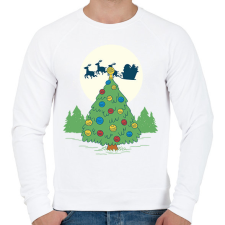 PRINTFASHION Karácsonyi fenyő - Férfi pulóver - Fehér férfi pulóver, kardigán